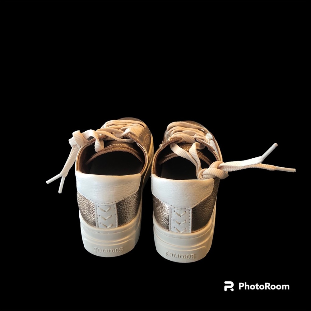 NEW SOLUDOS Ibiza Platform Rose Metallic Sneakers - Picture 10 of 16